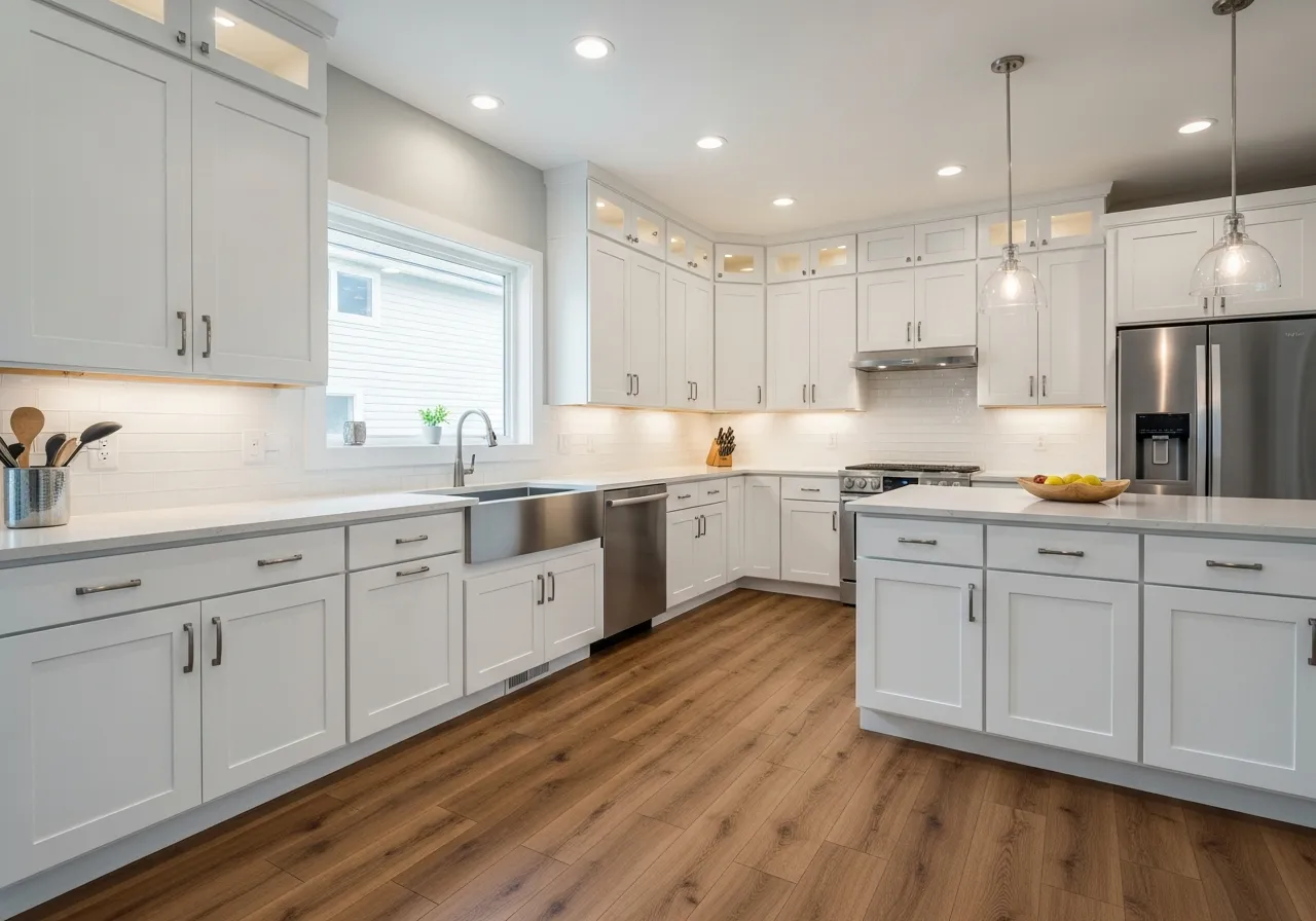 Luxury vinyl plank in a kitchen