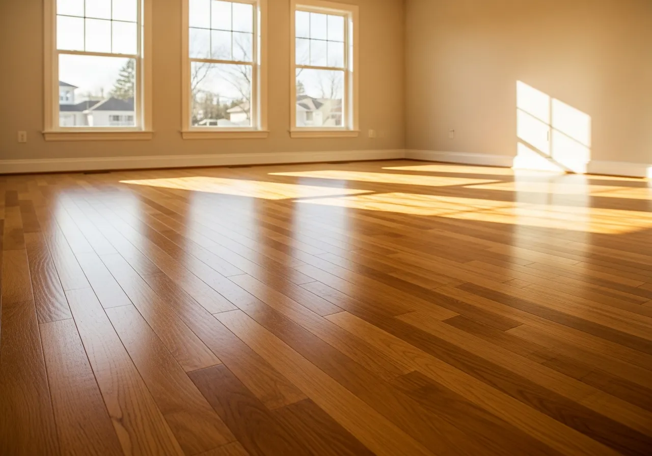 Oak hardwood floor in a living room